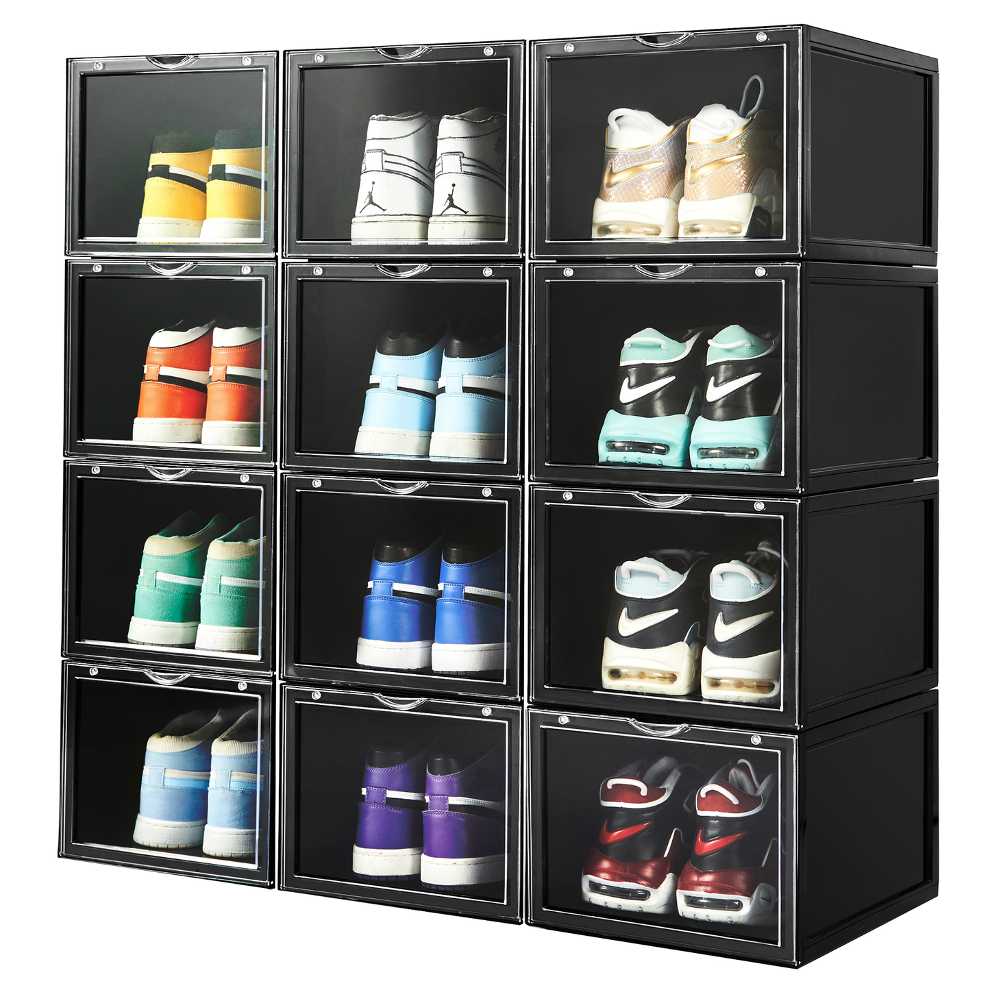 Stackable Shoe Box Storage  – Magnetic Front Opening - Space-Saving