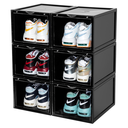 Stackable Shoe Box Storage  – Magnetic Front Opening - Space-Saving