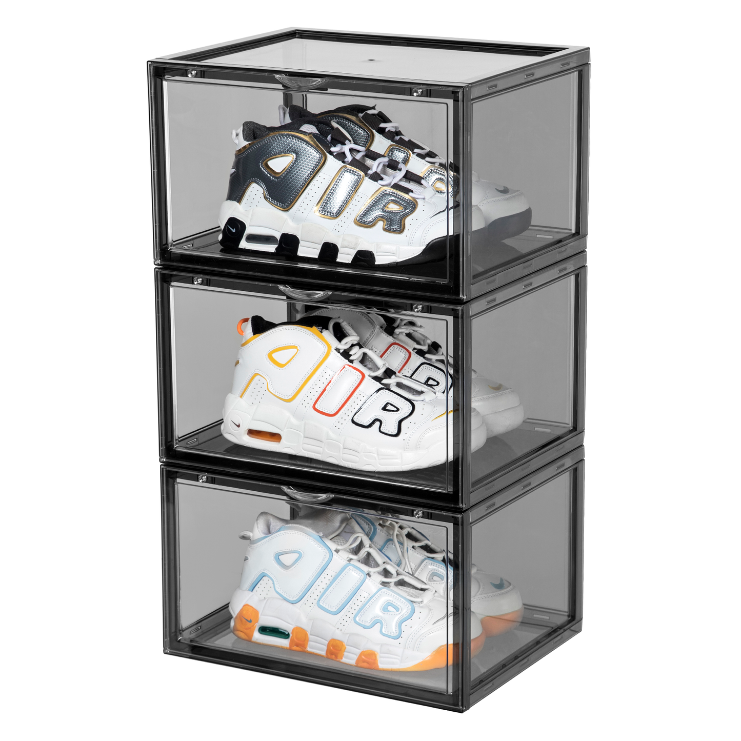 Premium Stackable Shoe Box Storage  – Magnetic Side Opening - Space-Saving