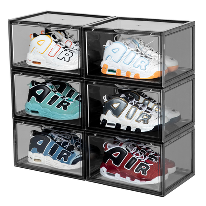 Premium Stackable Shoe Box Storage  – Magnetic Side Opening - Space-Saving