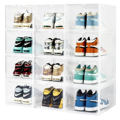 Stackable Shoe Box Storage  – Magnetic Front Opening - Space-Saving