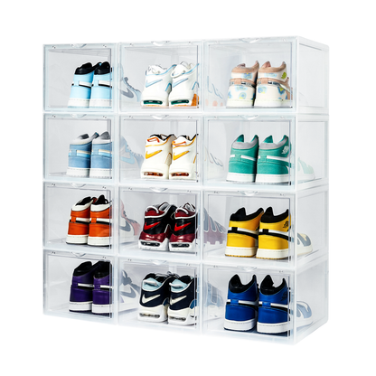 Stackable Shoe Box Storage  – Magnetic Front Opening - Space-Saving