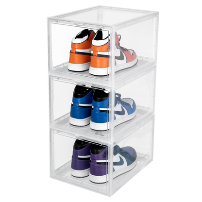 Stackable Shoe Box Storage  – Magnetic Front Opening - Space-Saving