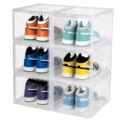 Stackable Shoe Box Storage  – Magnetic Front Opening - Space-Saving