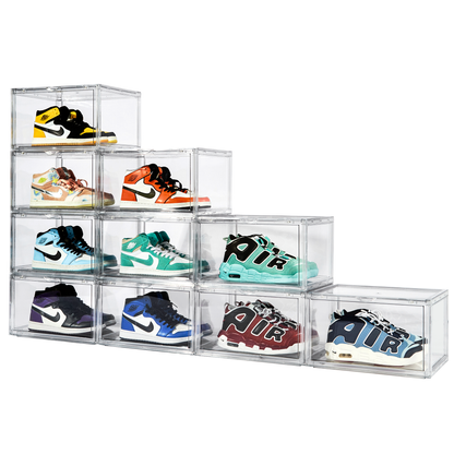 Premium Stackable Shoe Box Storage  – Magnetic Side Opening - Space-Saving