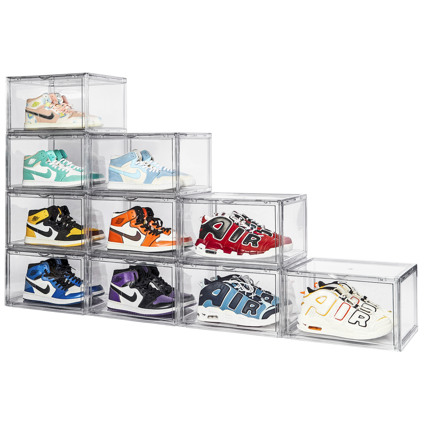 Premium Stackable Shoe Box Storage  – Magnetic Side Opening - Space-Saving