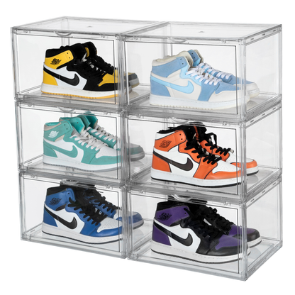 Premium Stackable Shoe Box Storage  – Magnetic Side Opening - Space-Saving